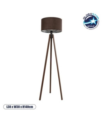 GLOBOSTAR® SAGA 204-0034 Μοντέρνο Επιδαπέδιο Φωτιστικό με Ντουί 1 x E27 AC 220-240V IP20 - Καφέ - Μ38 x Π38 x Υ140cm